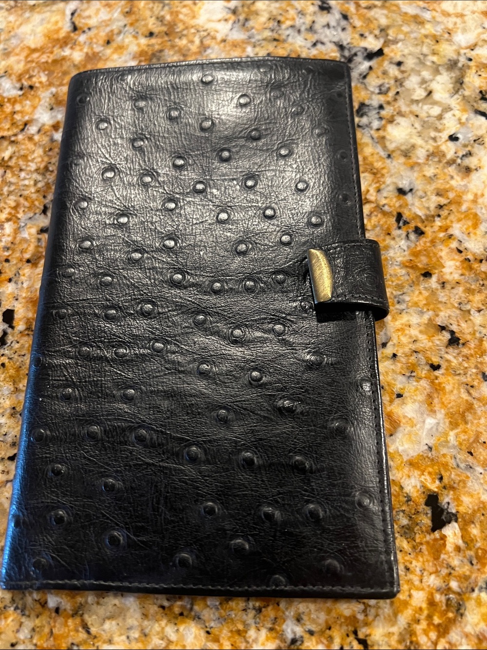 Vintage Don Loper Black Ostrich Grain Hide